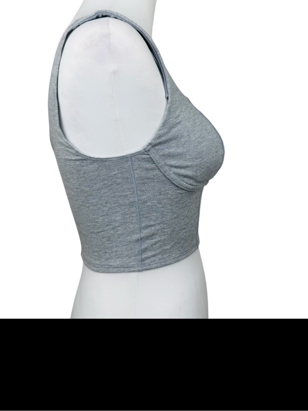 NWT PiNK Victoria's Secret All Day Cotton Longline Heather Gray Sports Bra Top - Picture 9 of 11